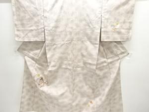 アンティーク　印籠に葵模様刺繍手織り紬単衣着物